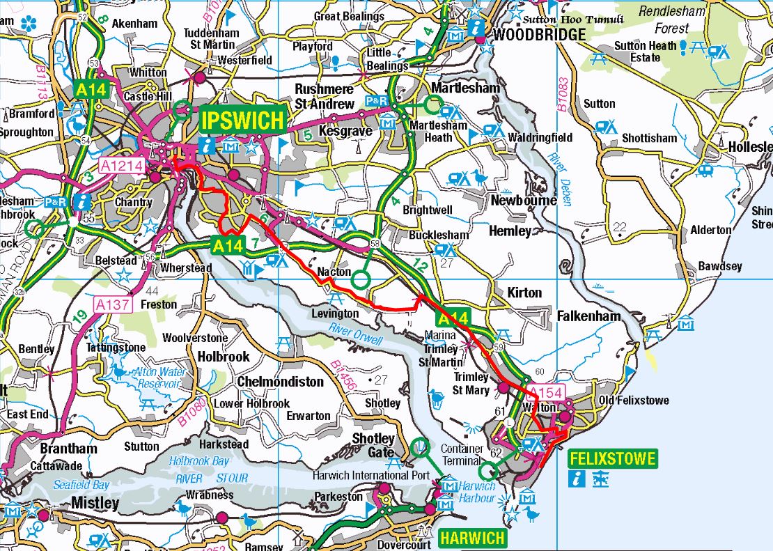 National Cycle Route 51 Map Getting Here By Bike - Felixstowe Town Council